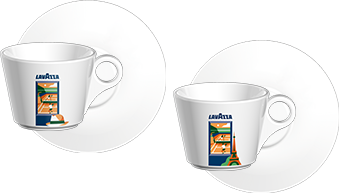 SET CAPPUCCINO AVEC TASSES & SOUS-TASSES ROLAND-GARROS