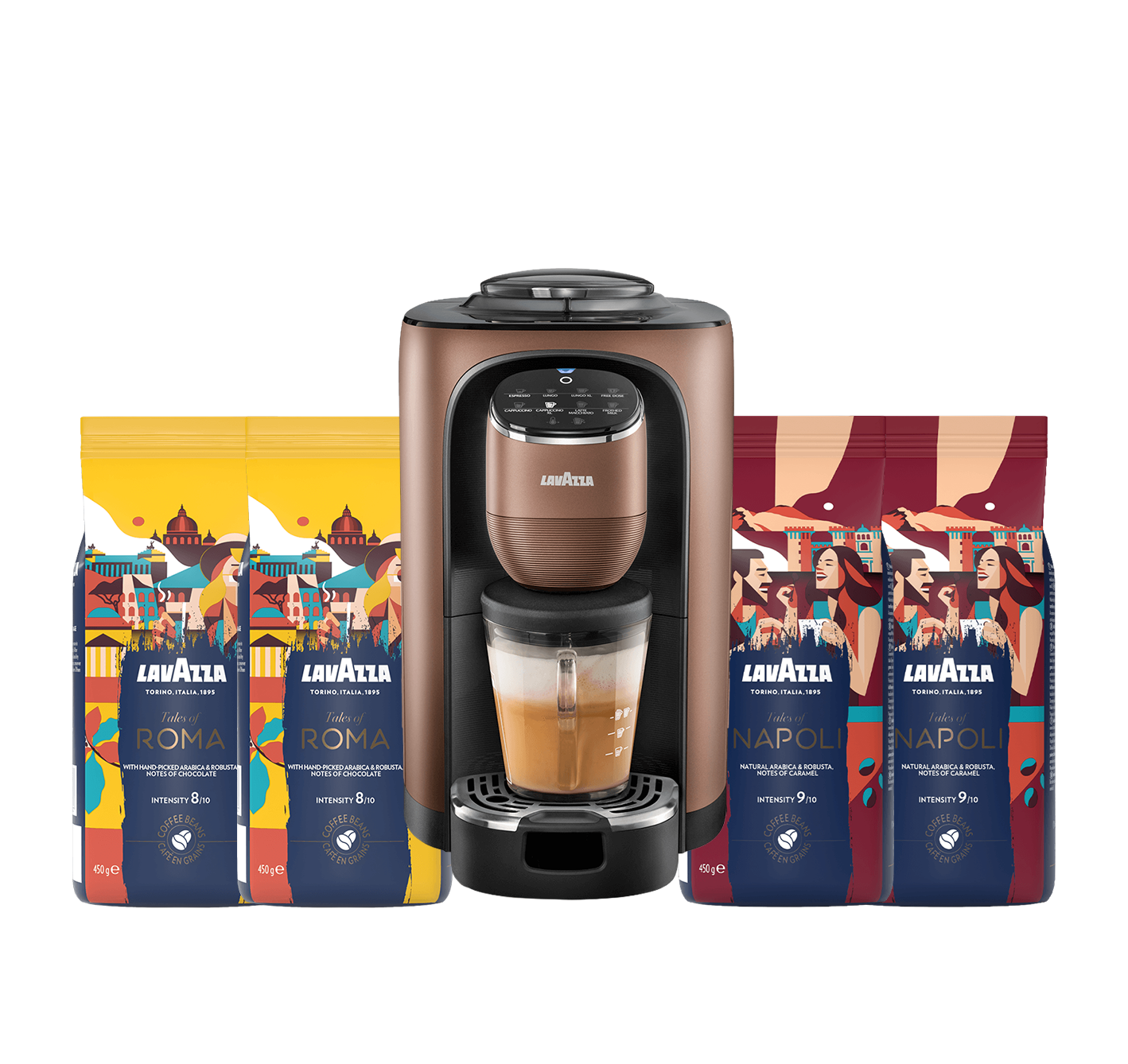 Coffret Assoluta machine à grains + 1,8kg Tales of Italy